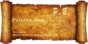 Paletta Bese névjegykártya